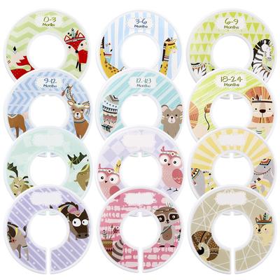 Wardrobe assortment clothing Plastic Separated clothes Size Separated Sticker printing Custom pattern