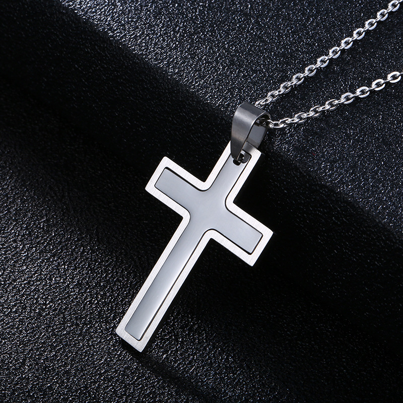 Cross Pattern Unisex Gender Retro Cross Stainless Steel Plating Pendant Necklace 1 Piece
