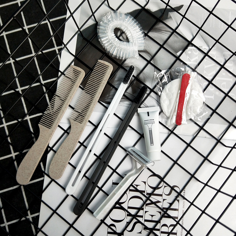 现货酒店宾馆一次性牙刷梳子 可定制民宿客栈一次性酒店用品套装