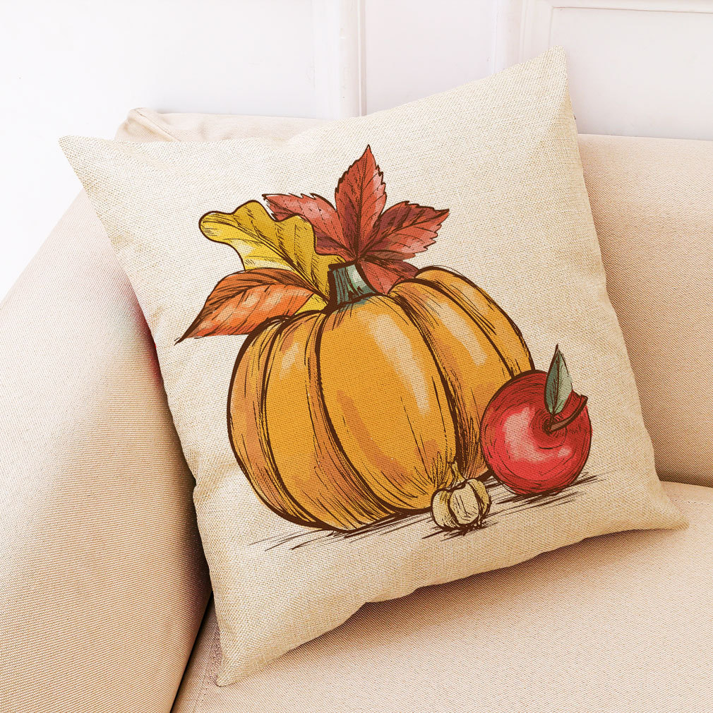 亚马逊 eBay 速卖通新款感恩节棉麻抱枕套 汽车靠垫 沙发抱枕