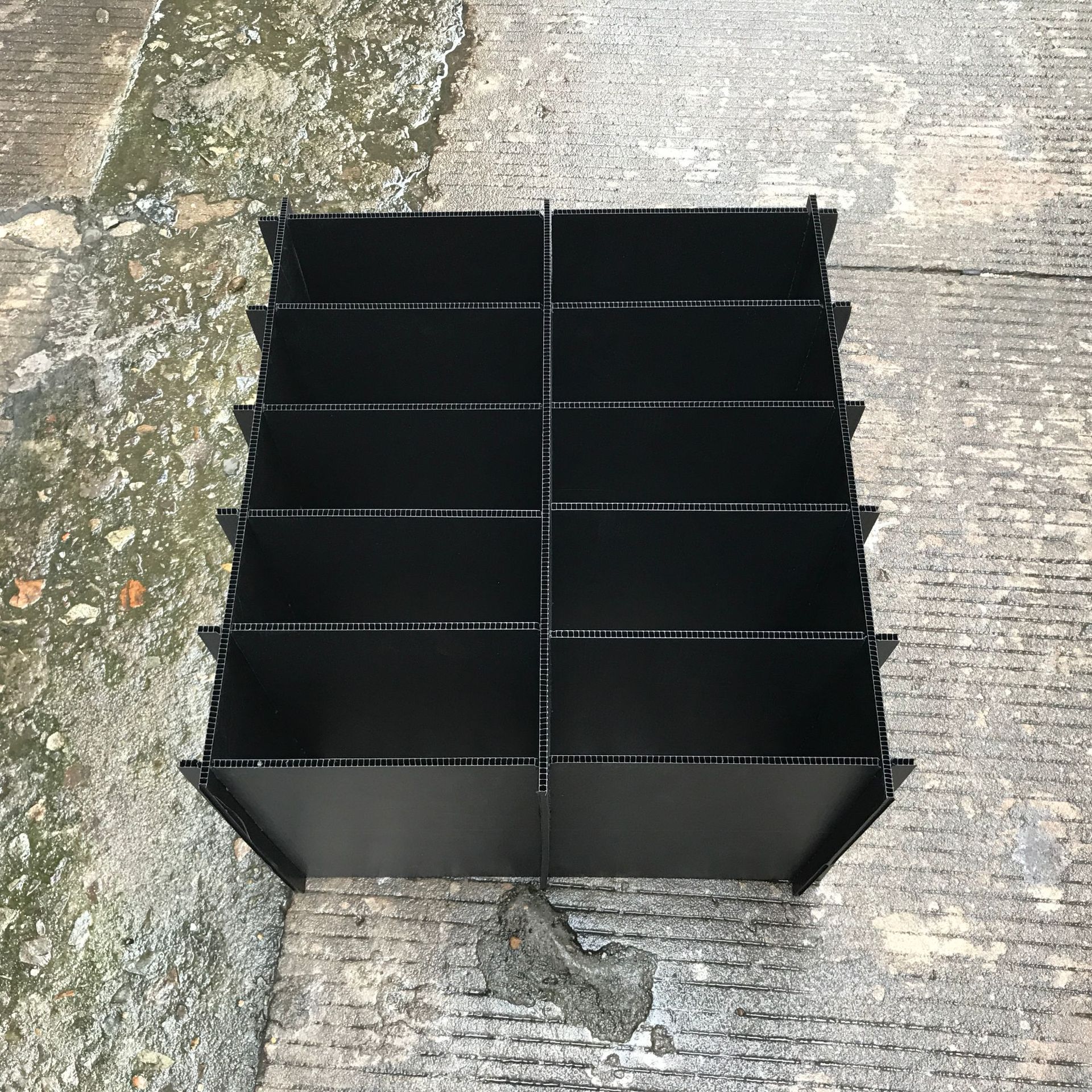 厦门灰色可折叠纸箱式中空板周转箱 黑色 蓝色pp塑料物流包装箱