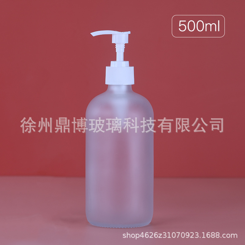 250ml botella de Boston esmerilado 8oz botella de desinfectante de manos de vidrio transparente 500ml botella de loción negra 16oz sub-embalaje