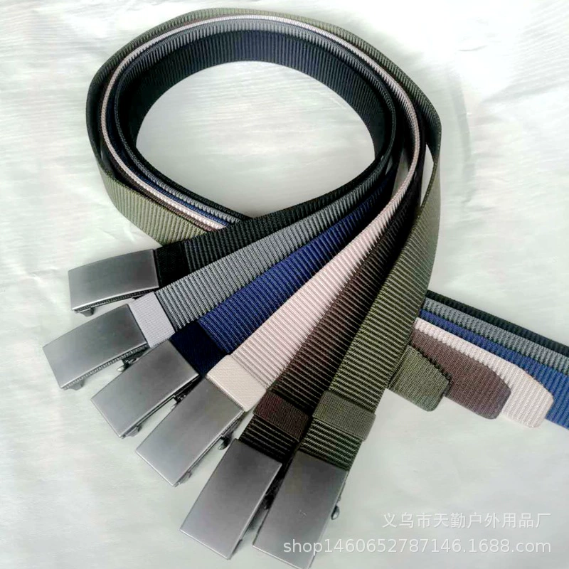Новый портативный ремень для самообороны на открытом воздухе черный тканый ремень тактический нейлоновый холст гладкий ремень с пряжкой прямые продажи с фабрики