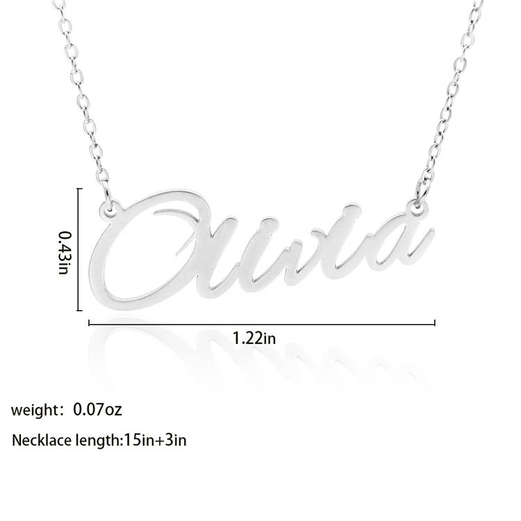 Fashionable Stainless Steel Customizable English Alphabet Name Ladies Necklace Wholesale display picture 29