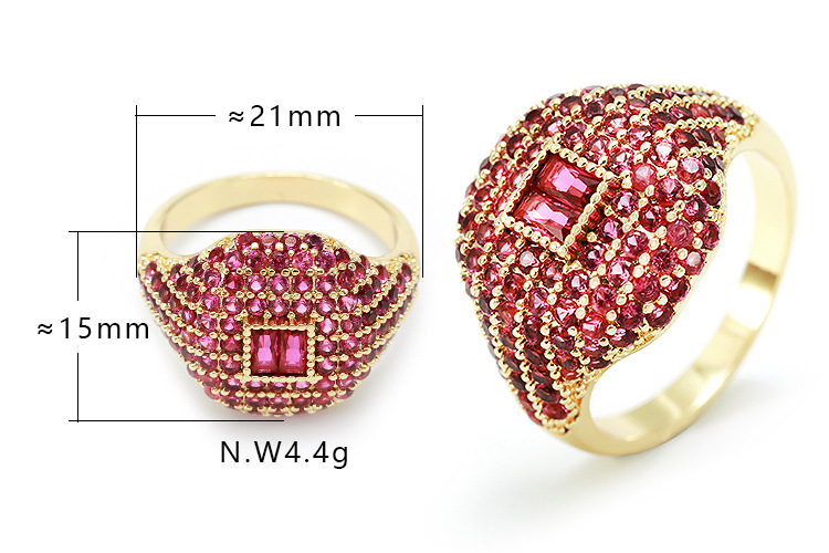 Fashion Geometric Gold-plated Diamond Ring display picture 1