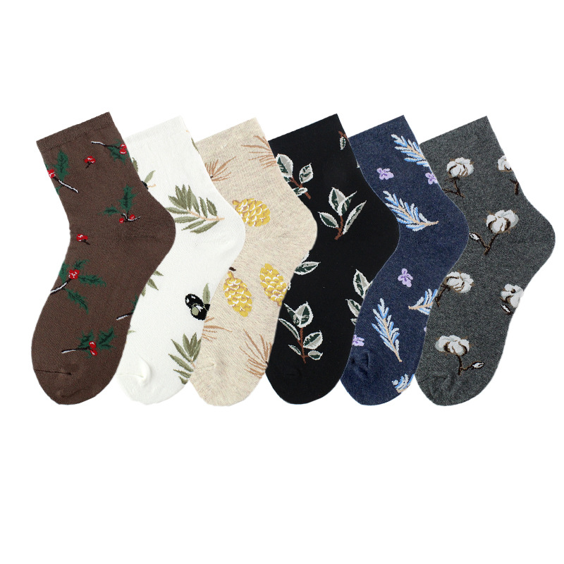 Women's Simple Style Classic Style Color Block Cotton Printing Crew Socks A Pair display picture 4