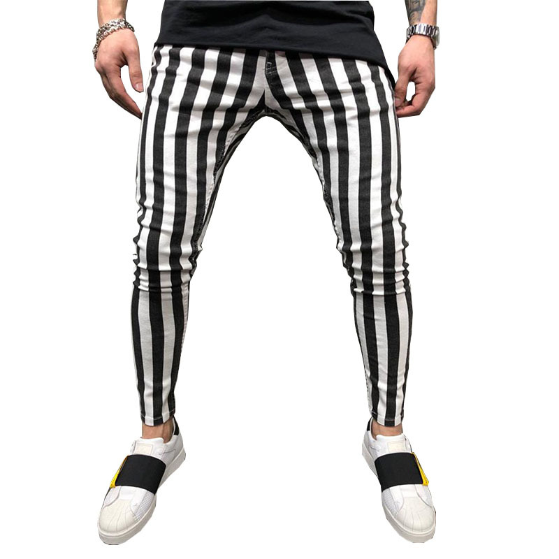 Black and white grid Tide brand European and American brothers camouflage sports pants Men's Fitness pants running training pants wholesale a generation of hair