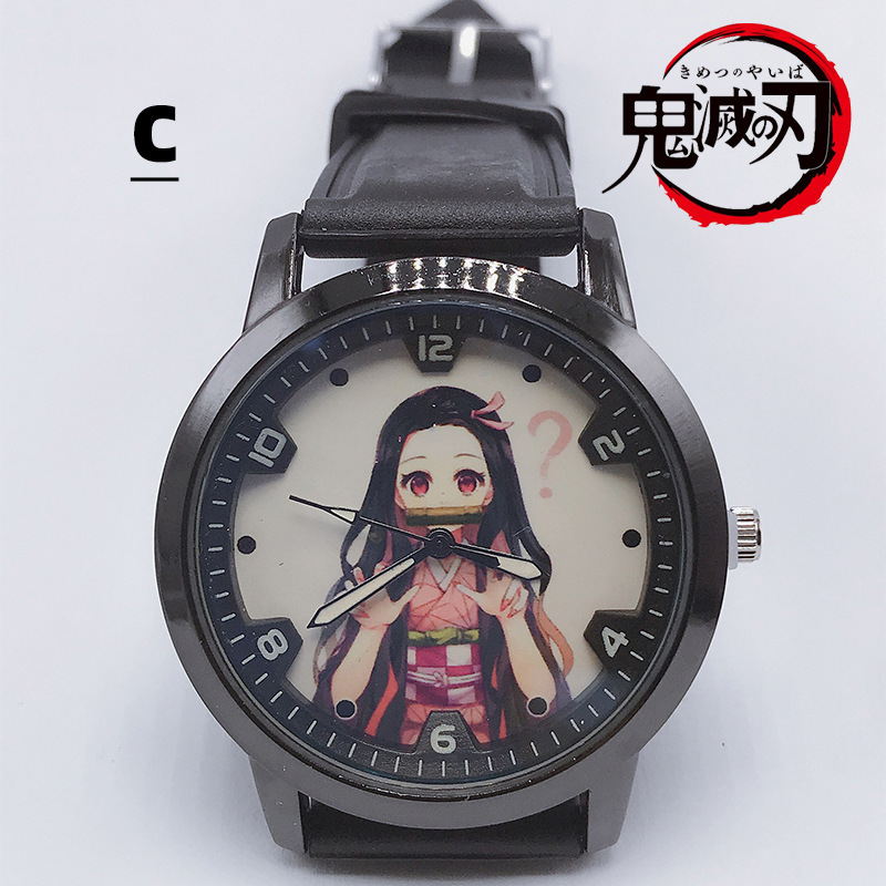 灶门炭治郎祢豆子鬼灭之刃手表我妻善逸伊之助动漫角落生物石英表|ms