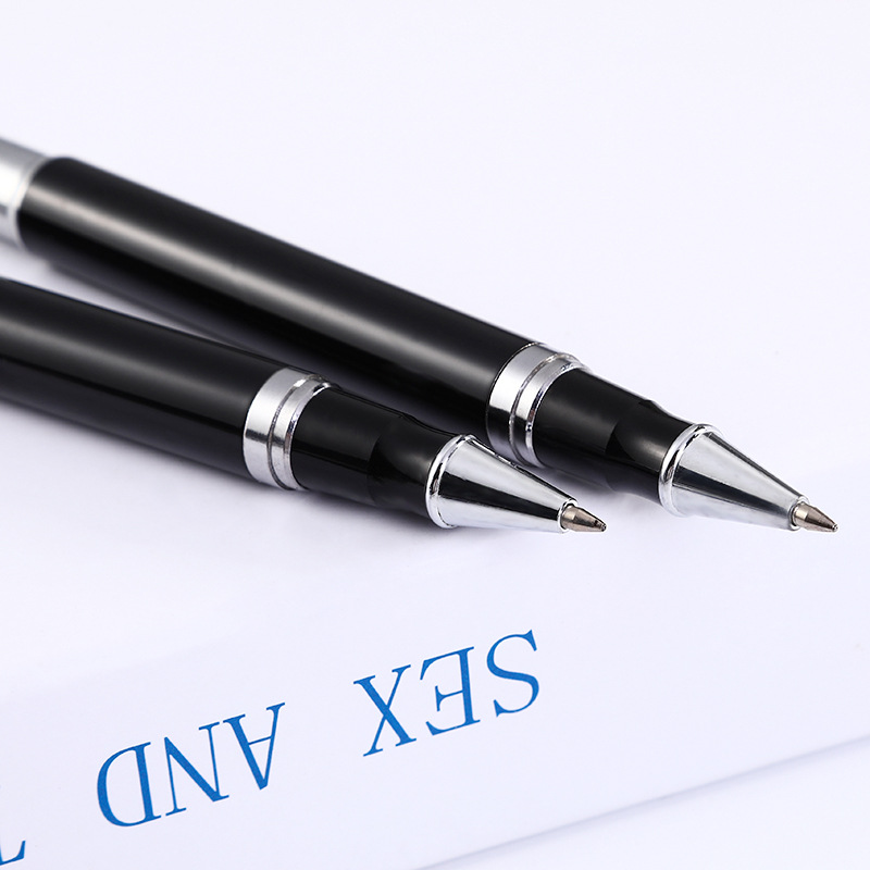 Suministro directo de fábrica pluma de firma de metal negro bolígrafo de negocios regalo de oficina pluma de publicidad pluma de firma personalizada