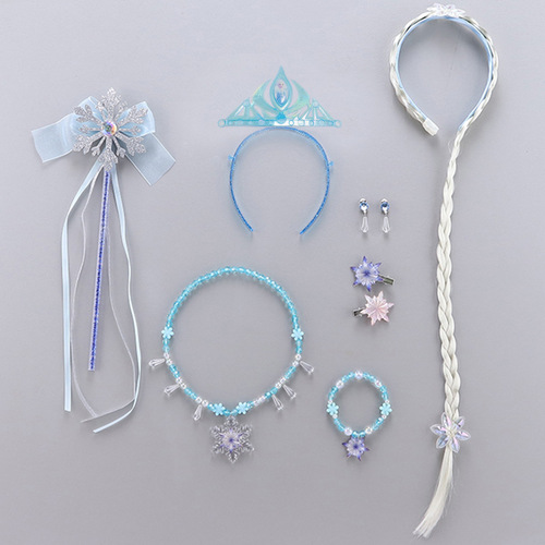 Hair Accessories for Kids, Elsa Princess Wig, Crown Princess Hair Accessories, Magic Wand, Unicorn, 368#