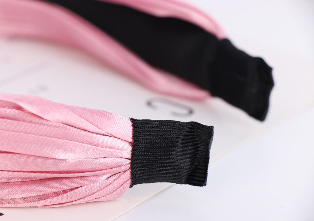 Knotted Wrinkled Headband Pure Color Wrinkled Headband Suppliers China display picture 5