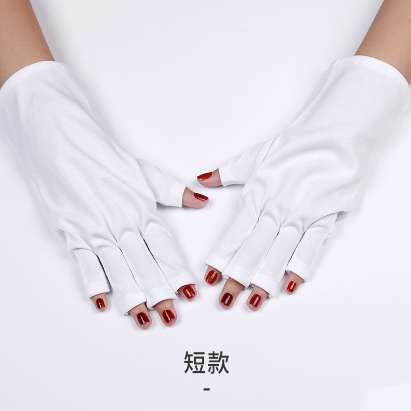 Guantes a prueba de rayos UV para el salón de uñas Lámpara para hornear UV aislamiento térmico protección solar antideslizantes transpirables fototerapia fuga de uñas guantes de dedo