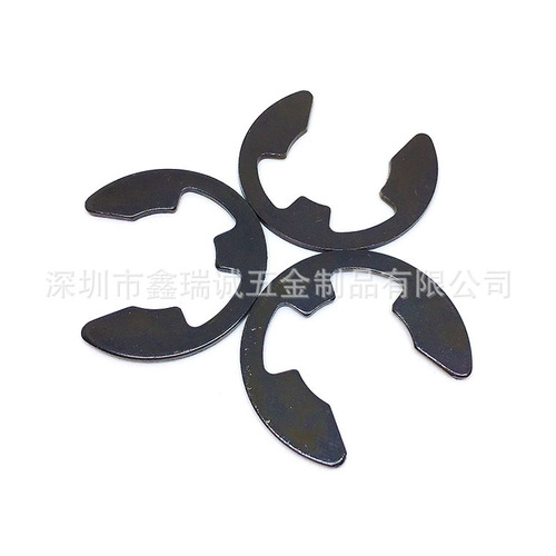 Manufacturer supplies manganese steel E-type open retaining ring E-type black shaft circlip E-type circlip snap￠1.5-￠22