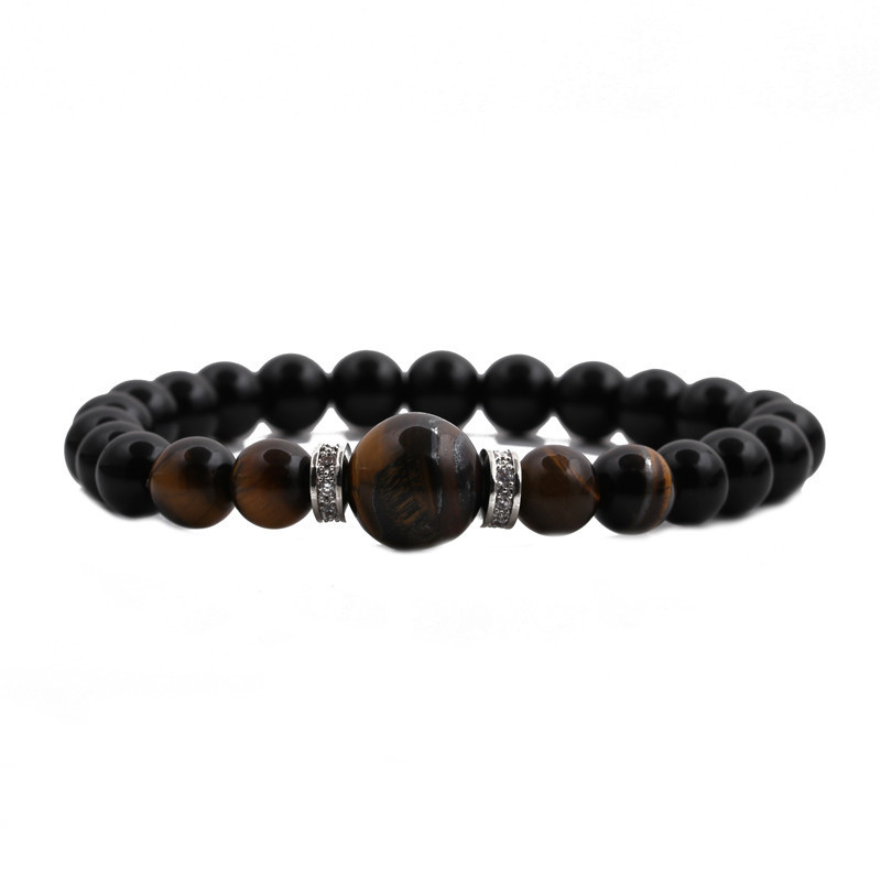 Simple Beaded Tiger Eye Stone Bright Agate Bracelet display picture 5