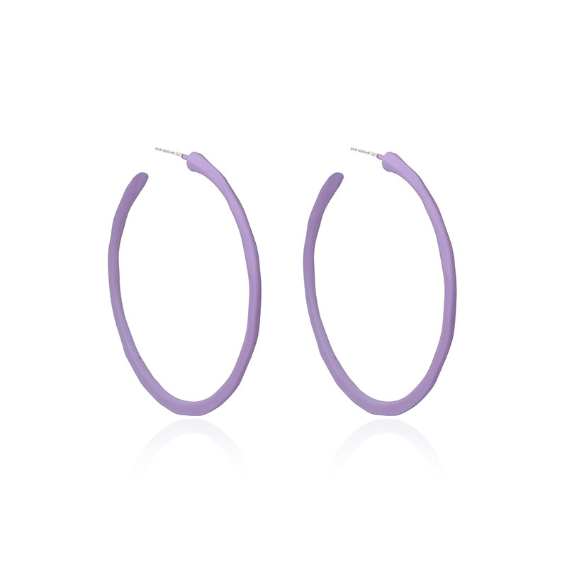 Europäische Und Amerikanische Grenz Überschreitende Heiße Modelle Einfache Geometrische Große Kreise Französische Ohrringe Bonbon Farbe Mädchen Runde Ohrringe display picture 9