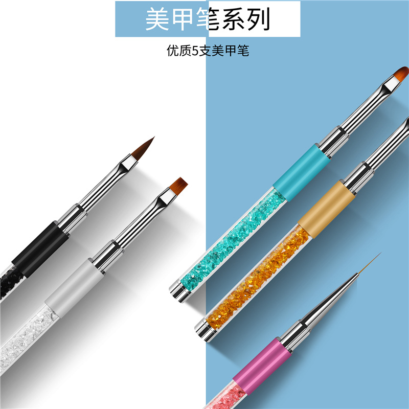Herramientas de uñas con diamante Cristal Tallado fototerapia pluma pintada dibujo línea gradiente dibujo pluma 5 opcional