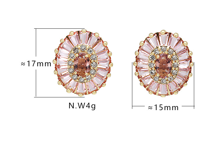 Wholesale Gold-plated Colorful Zircon Earrings display picture 1