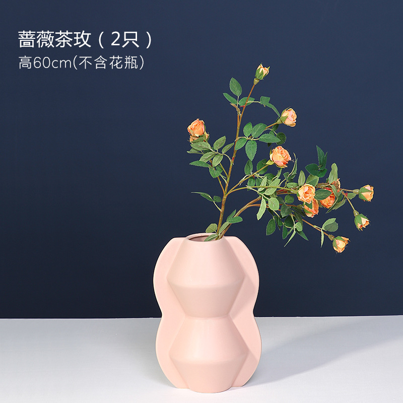 Nordic simple forma del molde florero de cerámica decoración color creativo artesanías diseñador decoración suave