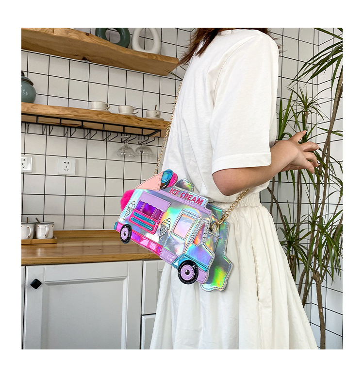 fashion colorful laser ice cream car messenger bagpicture56