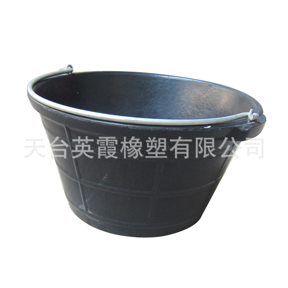 供应 高品质 黑色 橡胶水桶 建筑用泥灰桶 饲料桶 金属提手 10L-阿里巴巴
