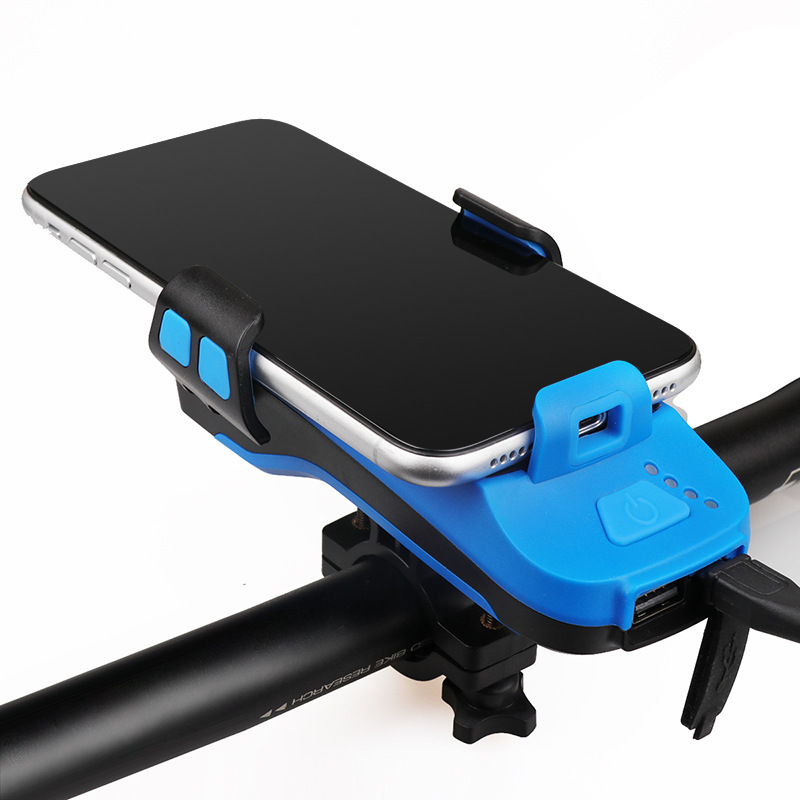 Fari per bicicletta con ricarica solare e supporto per telefono, luci di sicurezza per clacson per bicicletta, equipaggiamento per equitazione_voghion.com