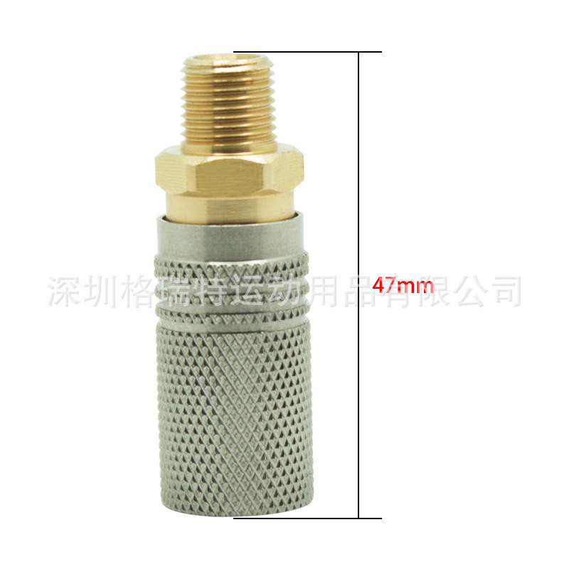 加长款双色充气快接头G1/8、1/8NPT、M10内外牙规格带8mm孔快接