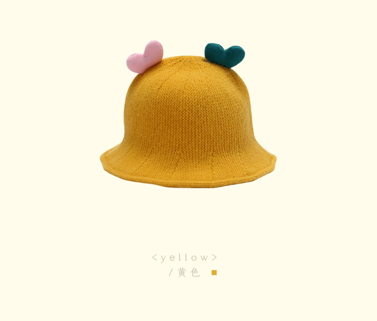 Children's Colorful Heart Knitted Fisherman Hat display picture 8