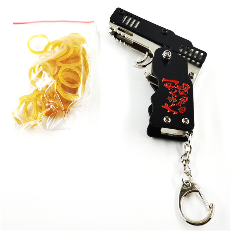 Small rubber band gun, metal toy gun, alloy pistol model, zinc alloy craft hanging accessory detail image 18