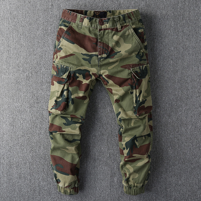 2023 men's pants autumn and winter new corset casual pants youth camouflage Cargo pants men's loose sports pants wholesale