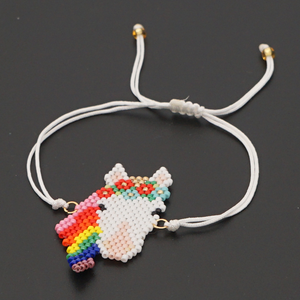 10g Weight No Inlaid Inlay Material Bracelets Classification Anniversary, Business, Travel Occasion Animal Pattern Women'S Gender Ethnic Style Style Hand-woven Miyuki Rice Bead Bracelet Color Ethnic Jewelry 3