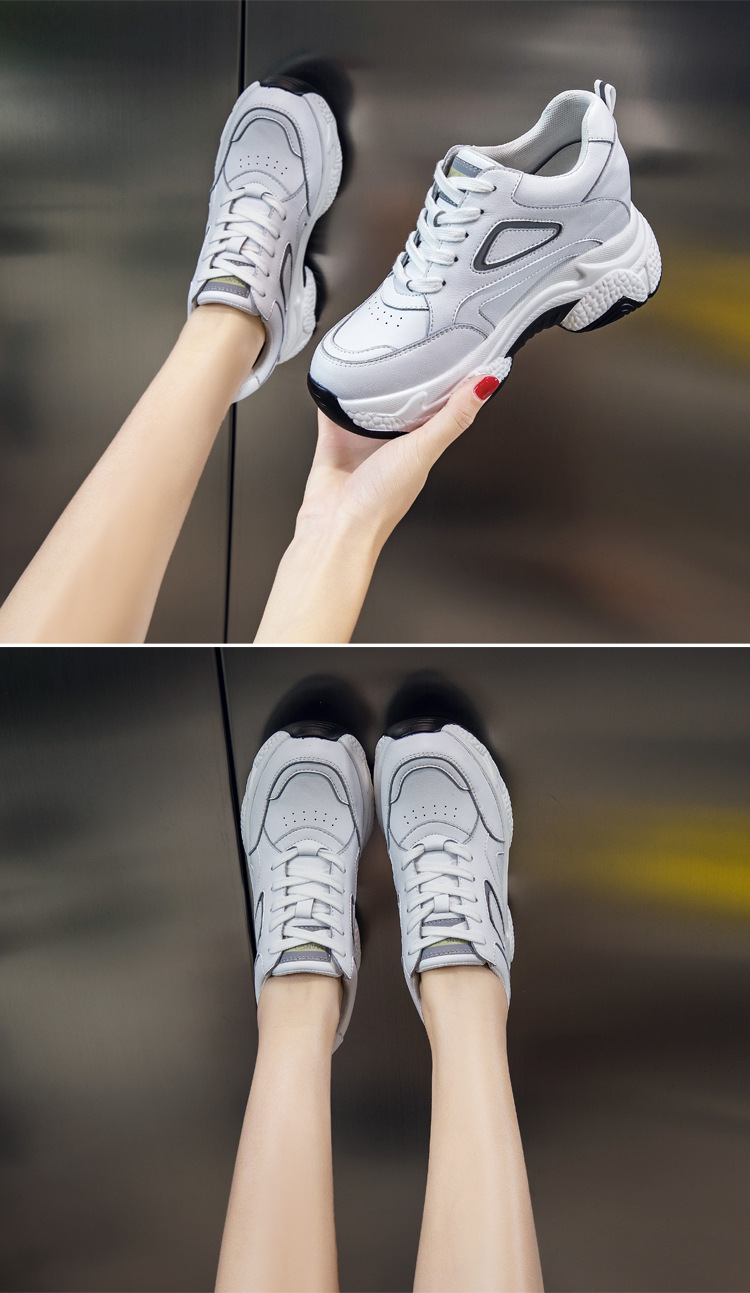 内側に増加する小さな白い靴の女性2021... : シューズ 定番新品