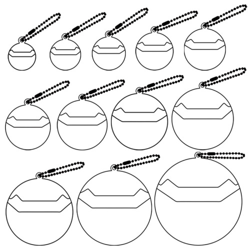 Manyun Bead Chain Transparent Protective Case Animation Badge Display Storage Black Bead Chain Student Pendant