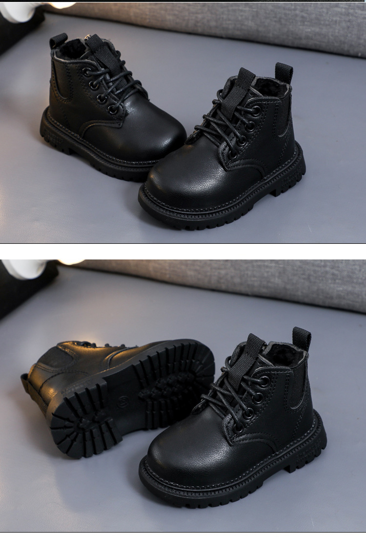 Zapatos de algodón de cuero para niños pequeños y medianos engrosados ​​de algodón para bebés de otoño e invierno_voghion.com