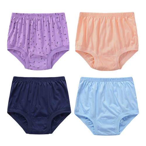 Middle-aged and elderly women's underwear, pure cotton high waist plus size loose pants for women, plus size for parents and grandparents, triangle panties 