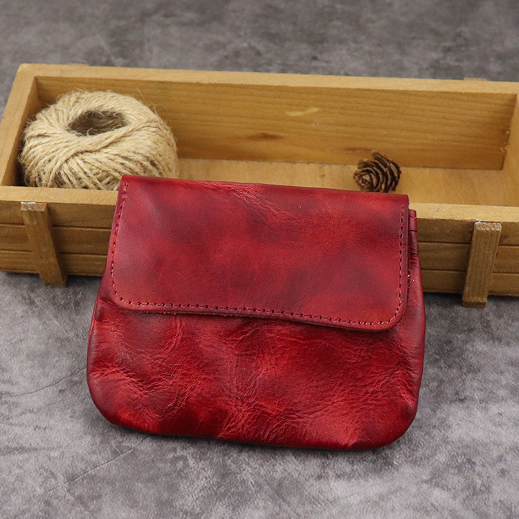 New Plant Tanned Leather Zero Wallet for Women's Minimalist Cover Style Large Capacity Card Storage Used Wrinkle Bag_voghion.com