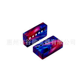 乐器配件  吉他拾音器盖   铜盖蓝红色50/52mm
