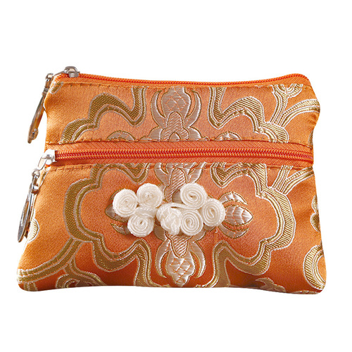 Silk brocade Nanjing Yunjin coin purse double zipper Chinese style foreign affairs small gift for foreigners