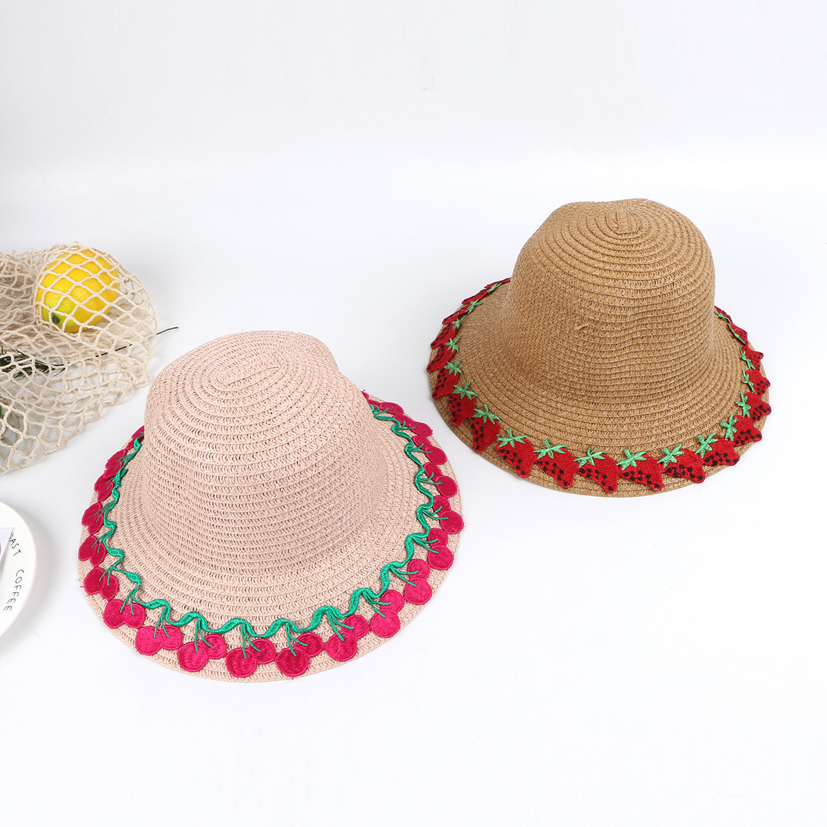 Summer Children's Straw Hat Female Baby Hat Sunscreen Sun Hat Beach Big Eaves Straw Sun Hat Kids Outdoor display picture 3