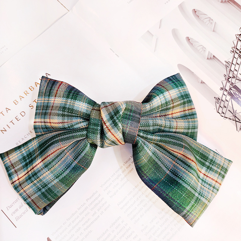 Korean Version Of The College Style High-end Plaid Fabric Hairpin Wild Cute Soft Sister Bow Hairpin Jk Uniform Accessories Female display picture 7