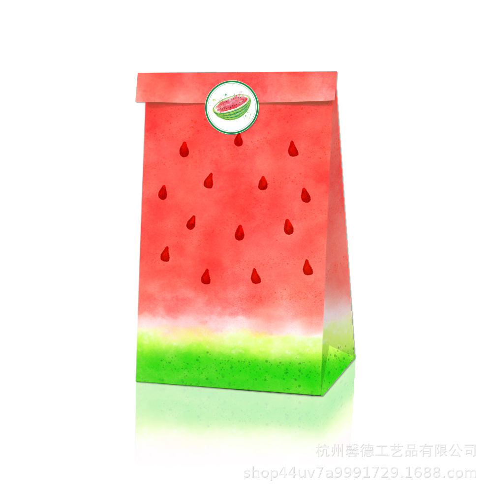LB029 Amazon eBay bolsa de papel sandía fiesta bolsa de asas Regalo de Cumpleaños bolsa de dulces bolsa de papel de regalo