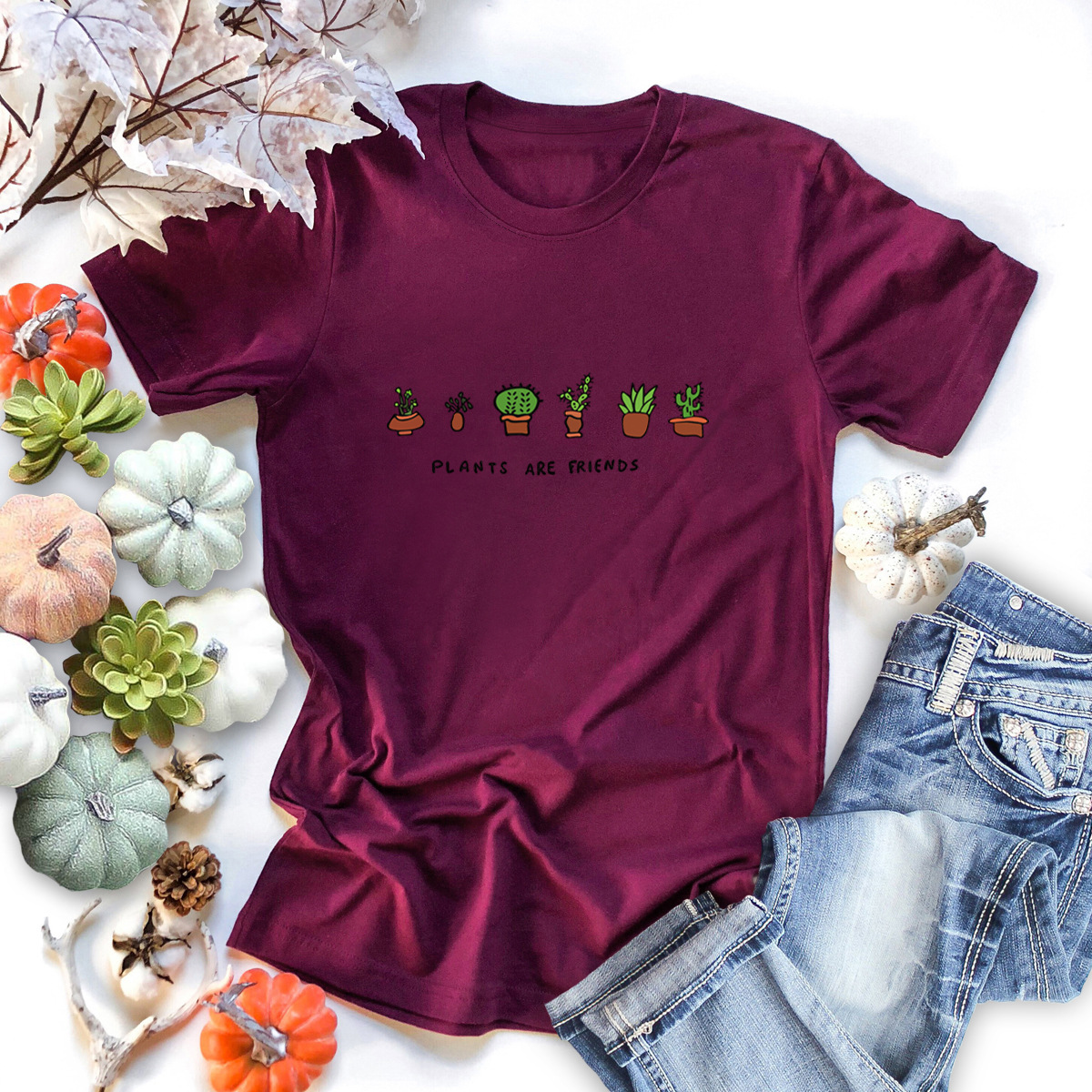 pure cotton print short-sleeved T-shirt NSSN21198