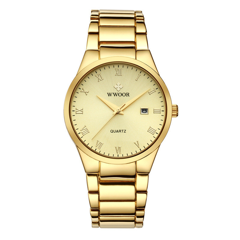 WWOOR con amor de los nuevos hombres de negocios reloj de cuarzo calendario impermeable reloj redondo cabeza casual Bowl Watch 8830