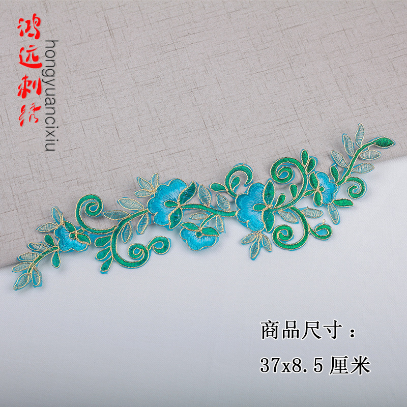 Malla bordado applique vestido de boda bordado applique parche malla parche bordado flor caliente