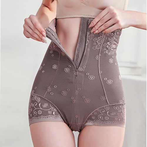 Zipper + Breasted Tummy Control Pants High Waist Tummy Control Butt Lifting Waist Shaping Pants Postpartum Body Shaping Panties for Women