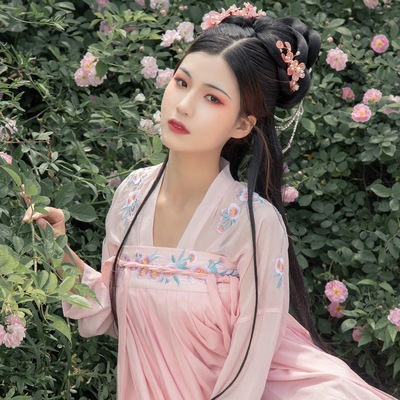 原創夏季新品漢服女成人古裝傳統中國風超仙重工刺繡對襟齊胸襦裙