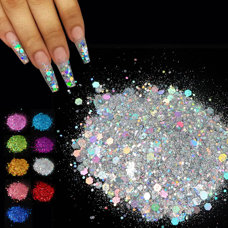 Fashion Hexagon Relief Pet Sequin Nail Decoration Accessories 1 Set display picture 2