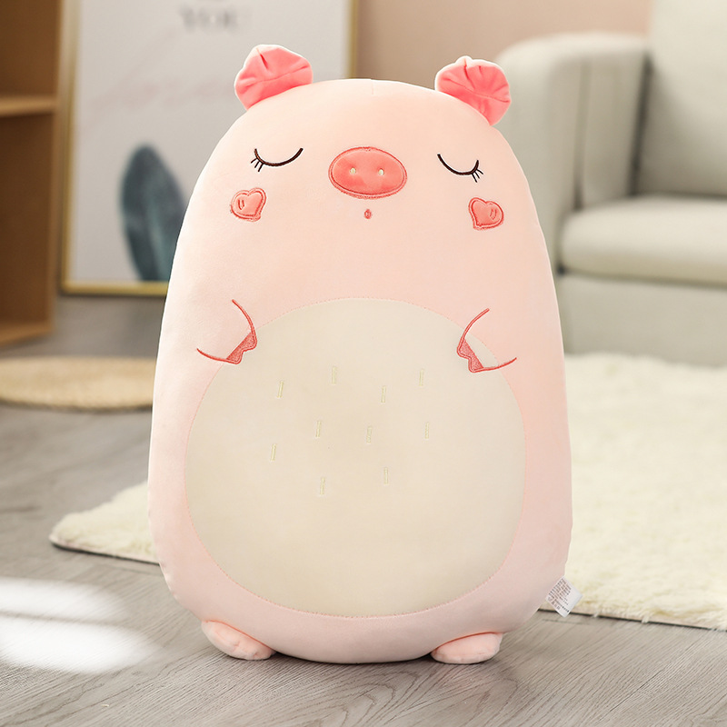 Net Red Dinosaur Plush Toy Cute Pig Doll To Send Girls To Bed With Sleeping Doll Long Strip Pillow Cushion