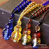 Manufacturer's spot crystal craft jewelry imitation jade guardian necklace Liuli wenshu bodhisattva color crystal gift