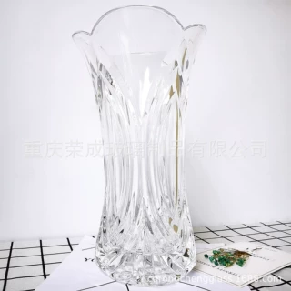 出口欧美30CM水晶玻璃花瓶/玻璃花插/干花花瓶/鲜花花瓶 HP300-2