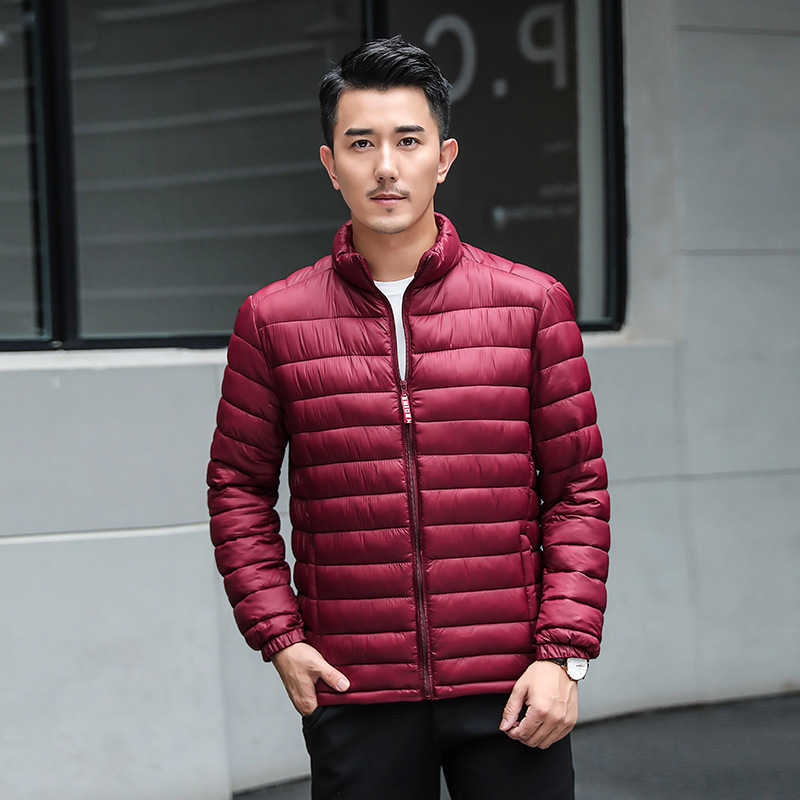 棉服男羽绒棉短款修身爸爸装中年男人棉衣薄款休闲潮棉袄